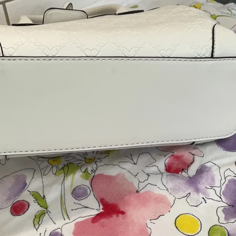 Nine West Embossed White Satchel.